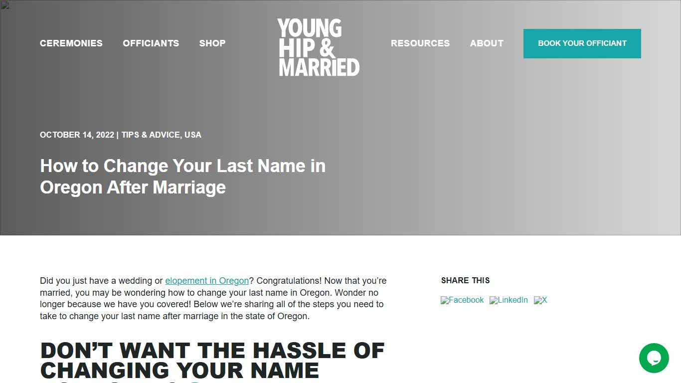 How to Change Your Last Name in Oregon After Marriage - Young Hip & Married