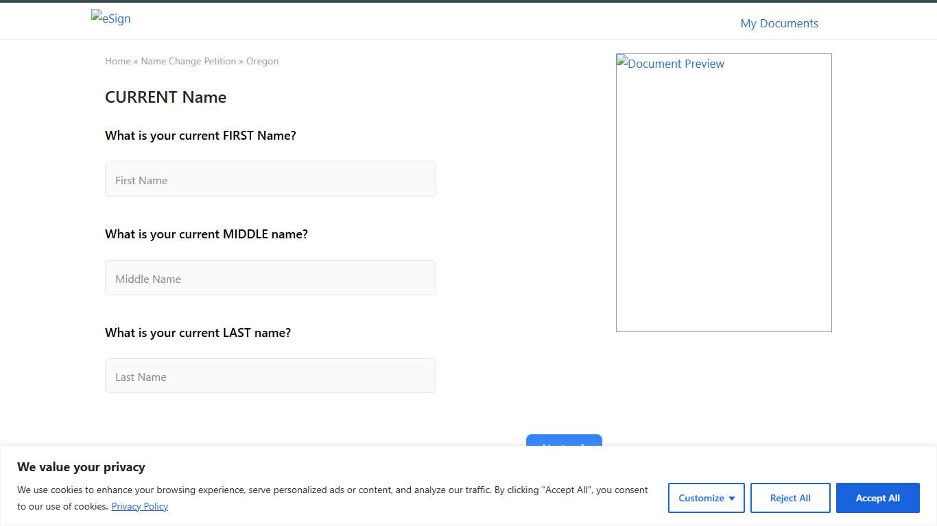 Free Oregon Petition for Change of Name PDF
