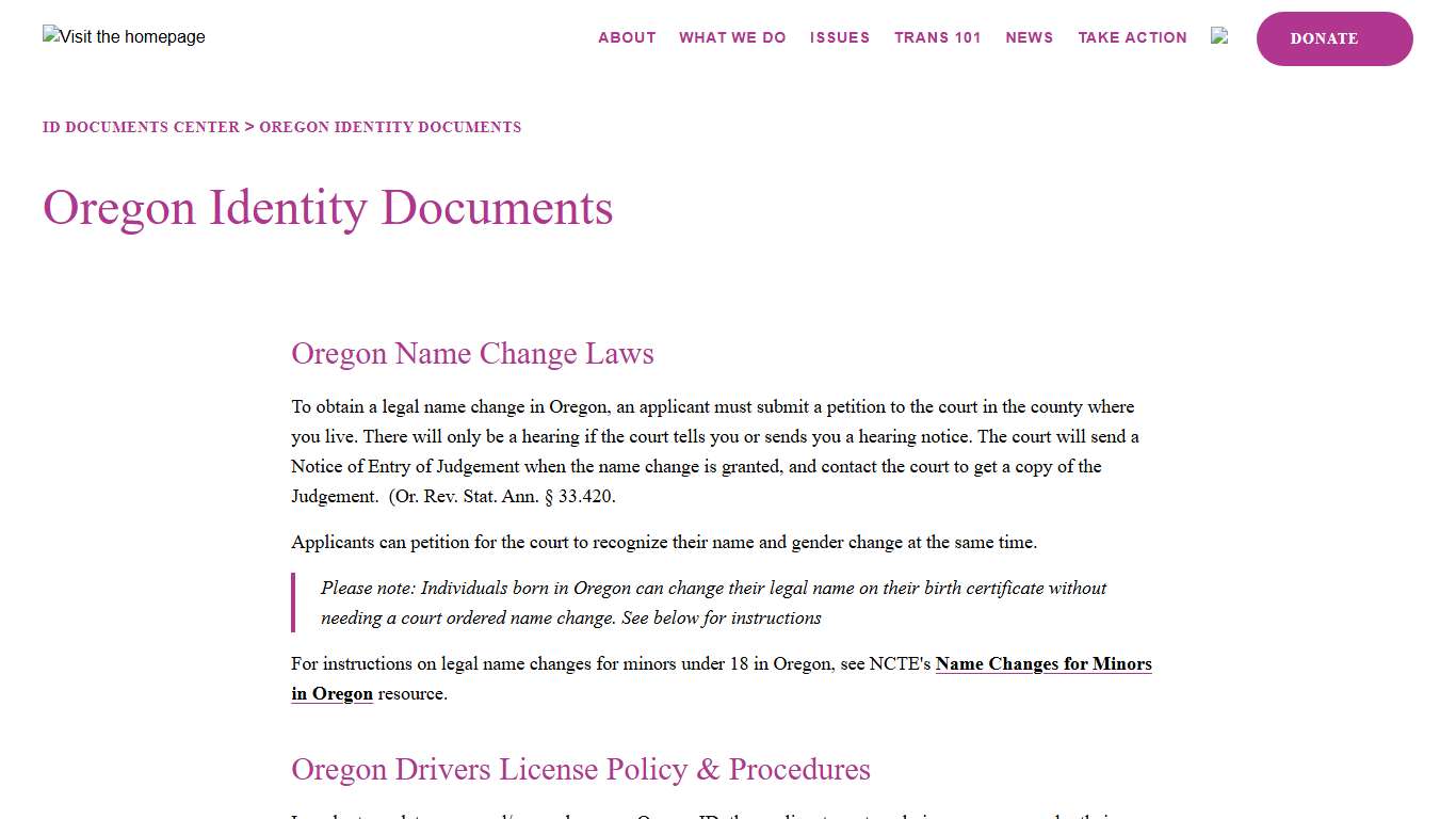 Oregon Identity Documents A4TE